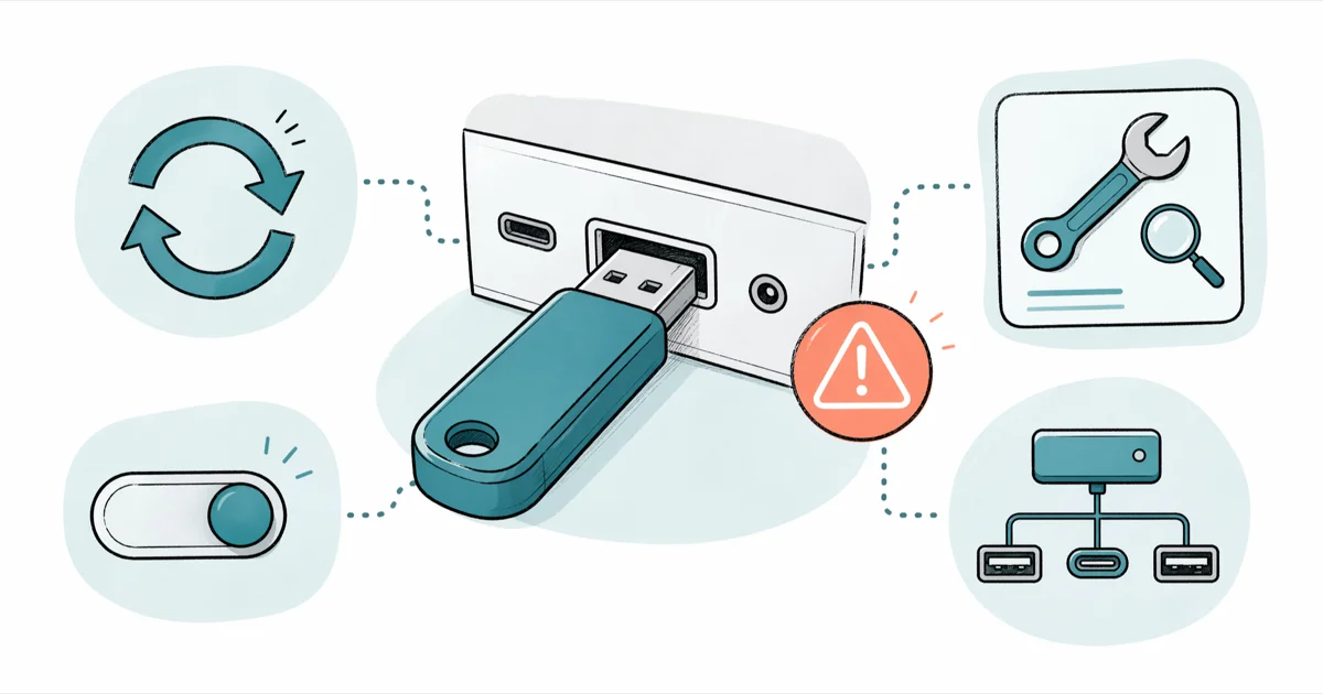 USB Device Not Recognized on Windows: 8 Tested Fixes cover image