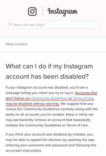 The respective account has been suspended 