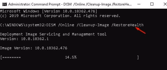 Run DISM to fix Video_Scheduler_Internal_Error on Windows 10