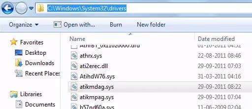 Open C:\Windows\System32\drivers and trace "atikmpag.sys"