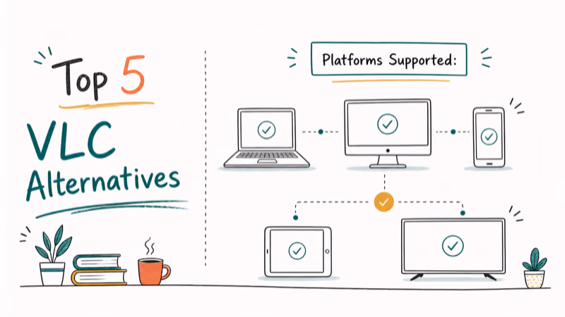 Hand-drawn illustration: Platforms Supported: