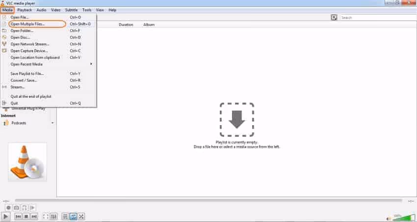 Merge MP4 Video Files in VLC