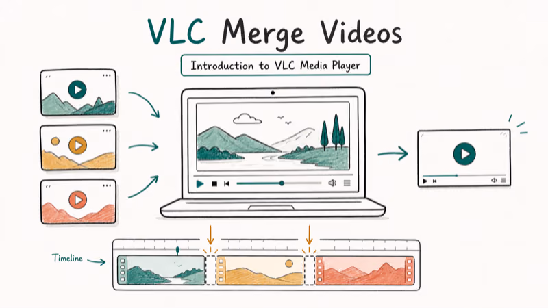 Hand-drawn illustration: Introduction to VLC Media Player