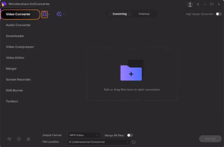 Convert vob to mkv Using Wondershare UniConverter