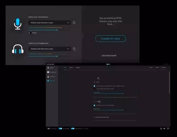 selecting the voice effect on the soundboard