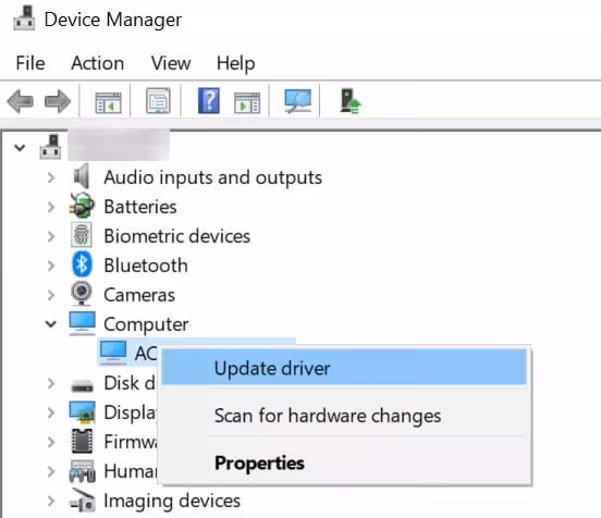 Update the Drivers for Chipset