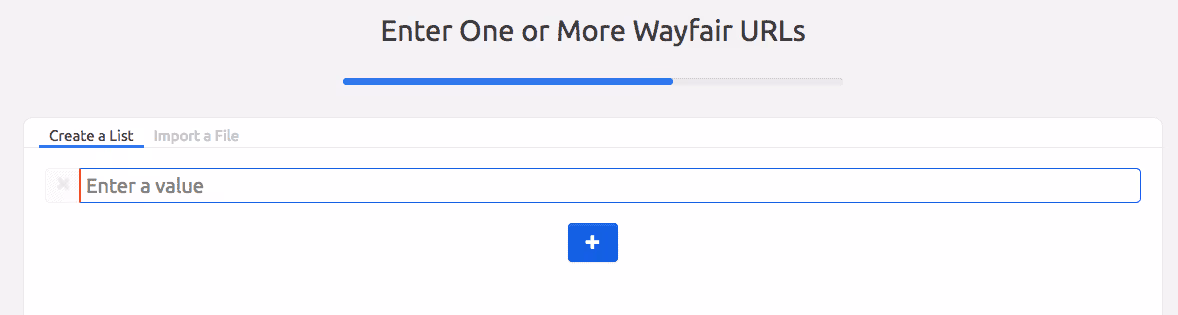 Enter Wayfair URLs