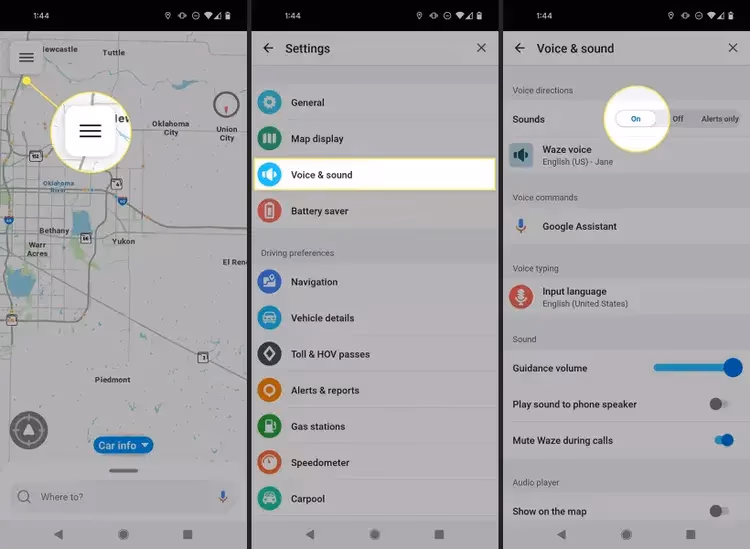 Waze In App Sound Settings