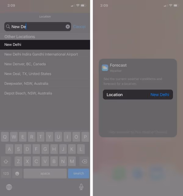 select a location manually