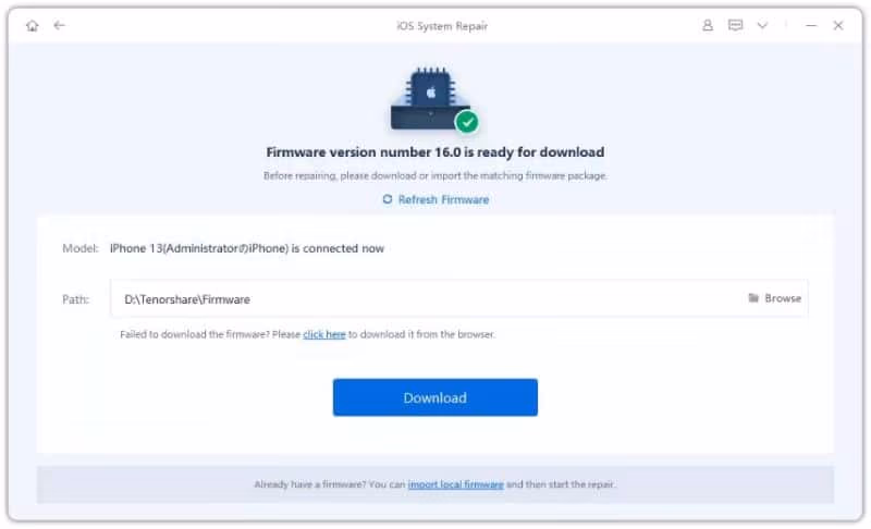 Tenorshare ReiBoot Download Firmware