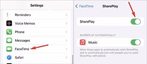 Check if the SharePlay Option is Enabled