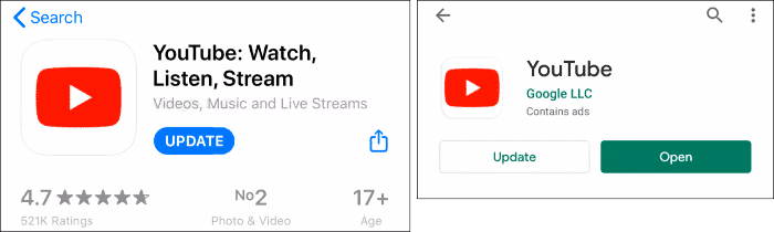Upgrade Youtube App to Fix YouTube Keep Pausing
