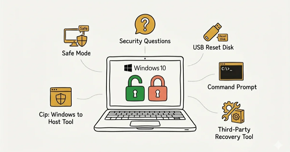 Best Windows 10 Password Reset Tool: 5 Methods (2026) cover image