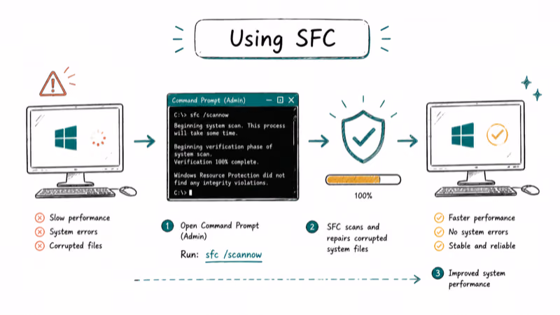Hand-drawn illustration of Using SFC