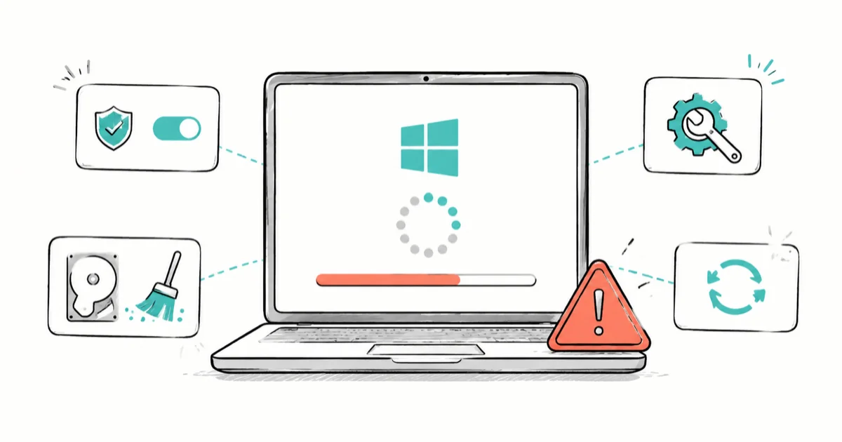 Windows 11 Update Stuck? 8 Fixes That Work Fast (2026) cover image