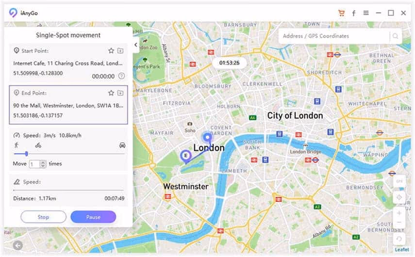 click start to move button