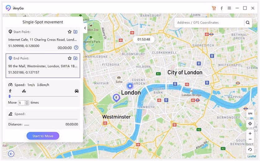 plan two spot route on the map
