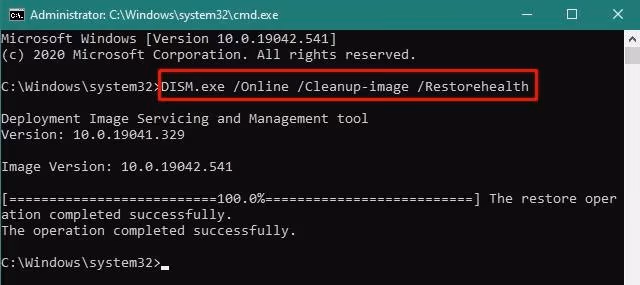 Dism.exe Online Cleanup Image Restorehealth