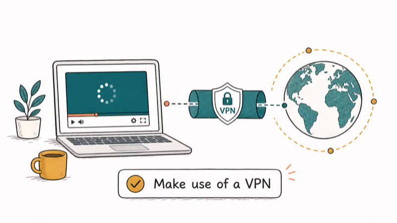 Hand-drawn illustration: Make use of a VPN