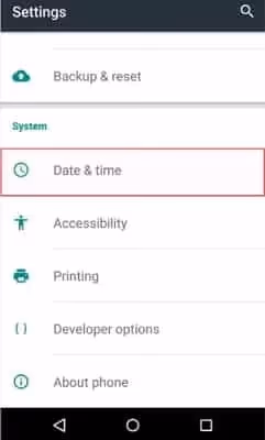 Change Date Time Settings to fix YouTube Not Working on Android